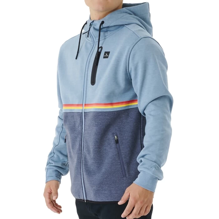Rip Curl Anti Series Departed Full Zip Fleece In Dusty Blue 2 Rip Curl Anti Series Departed Full Zip Fleece In Dusty Blue - Image 2