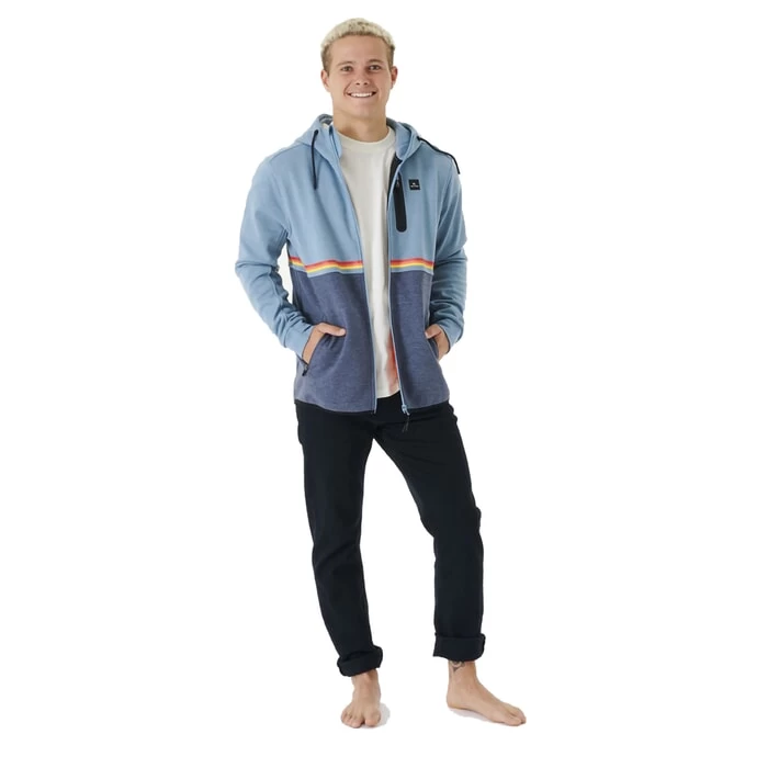 Rip Curl Anti Series Departed Full Zip Fleece In Dusty Blue 4 Rip Curl Anti Series Departed Full Zip Fleece In Dusty Blue - Image 4