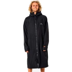 Rip Curl Anti-Series Hooded Poncho Changing Robe In Black