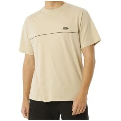 Rip Curl Archive Piping Short Sleeve T-Shirt In Cement