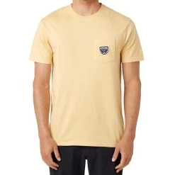 Rip Curl Badge Short Sleeve T-Shirt In Washed Yellow