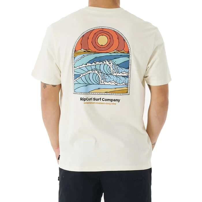 Rip Curl Blazed And Tubed Short Sleeve T-Shirt In Bone 3 Rip Curl Blazed And Tubed Short Sleeve T-Shirt In Bone - Image 3