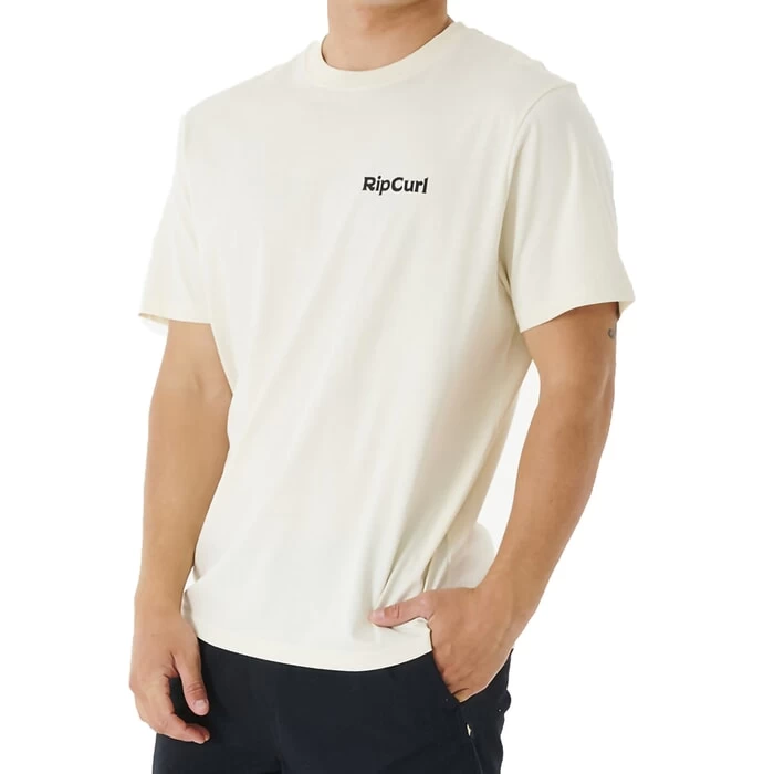 Rip Curl Blazed And Tubed Short Sleeve T-Shirt In Bone 1 Rip Curl Blazed And Tubed Short Sleeve T-Shirt In Bone