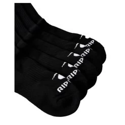 Rip Curl Brand Crew Sock 5-Pk Crew Socks In Black -Rip Curl rip curl brand crew sock 5 pk crew socks black 007mso 90 b2 twhqijlcbuupyhnp