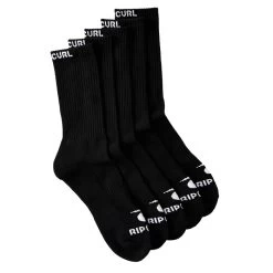 Rip Curl Brand Crew Sock 5-Pk Crew Socks In Black
