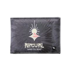 Rip Curl Combo Slim Faux Leather Wallet In Black/Yellow