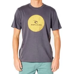 Rip Curl Corp Icon Short Sleeve T-Shirt In Washed Black