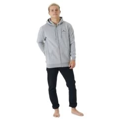 Rip Curl Corp Icon Zipped Hoody In Grey Marle -Rip Curl rip curl corp icon zipped hoody grey marle 01kmfl 85 b3 w9wnpcpq7vbqydep