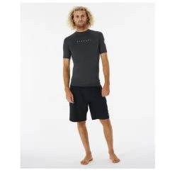 Rip Curl Dawn Patrol Performance Short Sleeve Rash Vest In Black Marled -Rip Curl rip curl dawn patrol performance long sleeve rash vest black marled 12smrv 3442 b3 nykddxeyjg9f8ctf