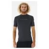 Rip Curl Dawn Patrol Performance Short Sleeve Rash Vest In Black Marled