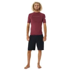Rip Curl Dawn Patrol Performance Short Sleeve Rash Vest In Maroon Marle -Rip Curl rip curl dawn patrol performance long sleeve rash vest maroon marle 12smrv 8955 b3 kkjyn9h2jptqvgov
