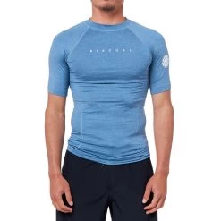 Rip Curl Dawn Patrol Short Sleeve Rash Vest In Mid Blue Marle -Rip Curl rip curl dawn patrol short sleeve rash vest mid blue marle 12smrv 8684 b2 1 6pfwnwllf1bmkido