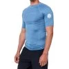 Rip Curl Dawn Patrol Short Sleeve Rash Vest In Mid Blue Marle