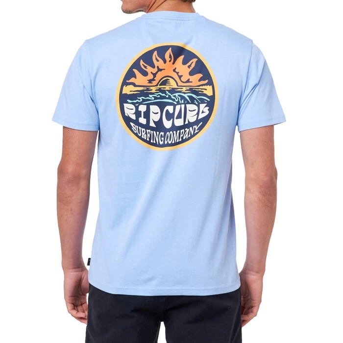 Rip Curl Down The Line Short Sleeve T-Shirt In Bells Blue 2 Rip Curl Down The Line Short Sleeve T-Shirt In Bells Blue - Image 2