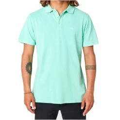 Rip Curl Faded Short Sleeve Polo Shirt In Yucca