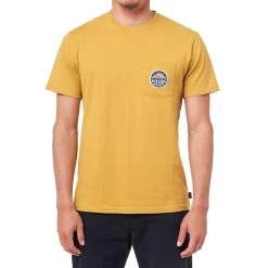 Rip Curl Horizon Badge Short Sleeve T-Shirt In Mustard