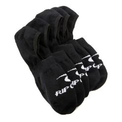 Rip Curl Invisi Sock 5 Pack No Show Socks In Black