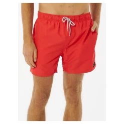 Rip Curl Offset Volley Elasticated Boardshorts In Red