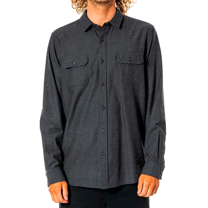 Rip Curl Ourtime Long Sleeve Shirt In Black 1 Rip Curl Ourtime Long Sleeve Shirt In Black