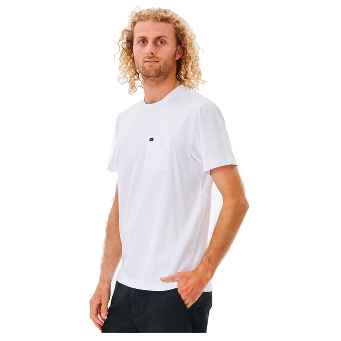 Rip Curl Plain Pocket Short Sleeve T-Shirt In White 2 Rip Curl Plain Pocket Short Sleeve T-Shirt In White - Image 2