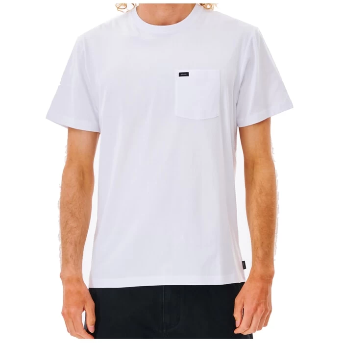 Rip Curl Plain Pocket Short Sleeve T-Shirt In White 1 Rip Curl Plain Pocket Short Sleeve T-Shirt In White