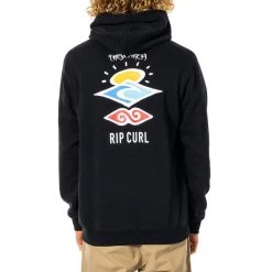 Rip Curl Search Icon Hood Pullover Hoody In Black -Rip Curl rip curl search icon hood pullover hoody black cfegl9 90 b2 1