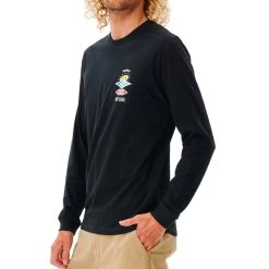 Rip Curl Search Icon Long Sleeve T-Shirt In Black -Rip Curl rip curl search icon long sleeve t shirt black ctesf9 90 b1 1 q1gnnzsfoe73qa0z