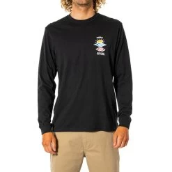 Rip Curl Search Icon Long Sleeve T-Shirt In Black
