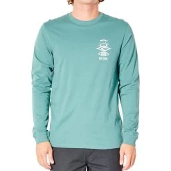 Rip Curl Search Icon Long Sleeve T-Shirt In Muted Green