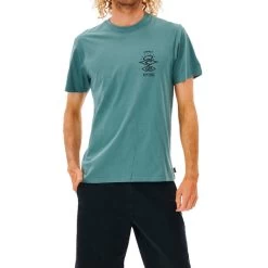 Rip Curl Search Icon Short Sleeve T-Shirt In Blue Stone -Rip Curl rip curl search icon short sleeve t shirt blue stone ctesv9 8112 b3 hsw6wdapmyee2zb2