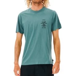 Rip Curl Search Icon Short Sleeve T-Shirt In Blue Stone