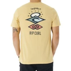 Rip Curl Search Icon Short Sleeve T-Shirt In Washed Yellow -Rip Curl rip curl search icon short sleeve t shirt washed yellow ctesv9 9746 b2 lelxnsjxwmcabqn6