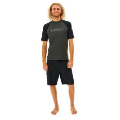 Rip Curl Shockwaves Short Sleeve Rash Vest In Black Marled -Rip Curl rip curl shockwaves short sleeve rash vest black marled 12nmrv 3442 b3 za7rordj66spgysj