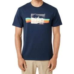 Rip Curl Striped Short Sleeve T-Shirt In Dark Navy