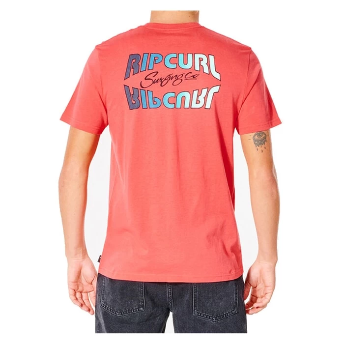 Rip Curl Surf Revival Inverted Short Sleeve T-Shirt In Retro Red 2 Rip Curl Surf Revival Inverted Short Sleeve T-Shirt In Retro Red - Image 2