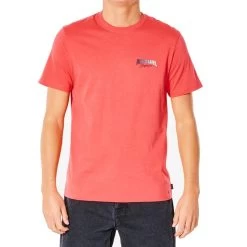Rip Curl Surf Revival Inverted Short Sleeve T-Shirt In Retro Red