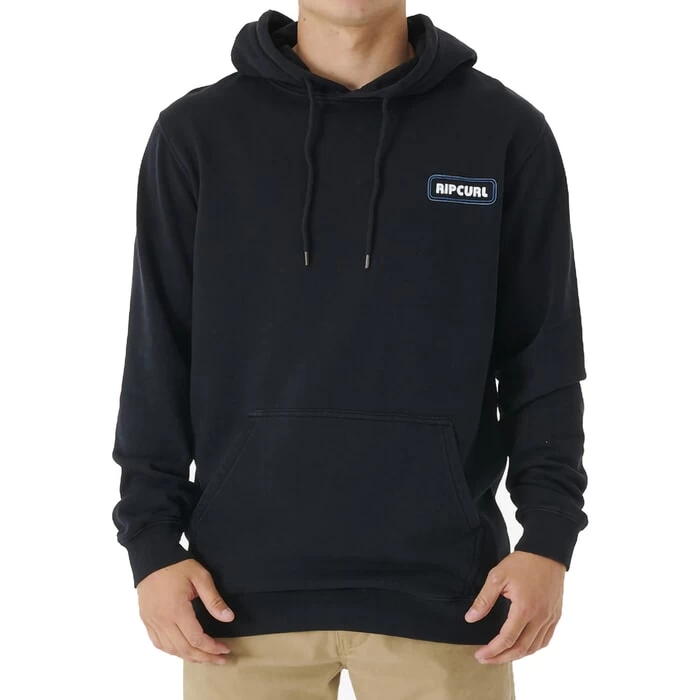 Rip Curl Surf Revival Pullover Hoody In Black 1 Rip Curl Surf Revival Pullover Hoody In Black