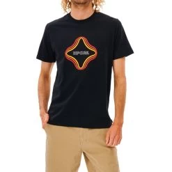 Rip Curl Surf Revival Vibrations Short Sleeve T-Shirt In Black -Rip Curl rip curl surf revival vibrations short sleeve t shirt black 00emte 90 b3 8wh0n2aucjmywqoa