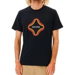 Rip Curl Surf Revival Vibrations Short Sleeve T-Shirt In Black