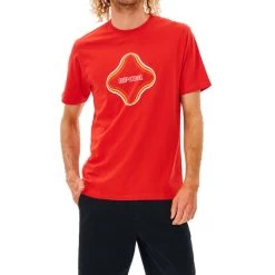 Rip Curl Surf Revival Vibrations Short Sleeve T-Shirt In Blood -Rip Curl rip curl surf revival vibrations short sleeve t shirt blood 00emte 8426 b3 qnyfqmuzqrkzawtw