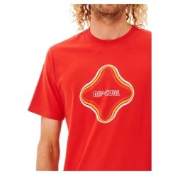 Rip Curl Surf Revival Vibrations Short Sleeve T-Shirt In Blood -Rip Curl rip curl surf revival vibrations short sleeve t shirt blood 00emte 8426 b4 ebzhpvfgb8qohirz