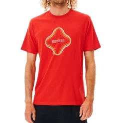 Rip Curl Surf Revival Vibrations Short Sleeve T-Shirt In Blood