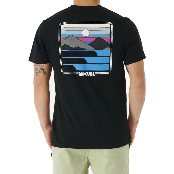 Rip Curl Surf Revivial Sunset Short Sleeve T-Shirt In Black 3 Rip Curl Surf Revivial Sunset Short Sleeve T-Shirt In Black - Image 3