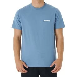 Rip Curl Surf Revivial Sunset Short Sleeve T-Shirt In Dusty Blue