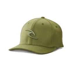 Rip Curl Tepan Flexfit Curved Peak Cap In Muted Green