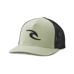 Rip Curl Tepan Flexfit Trucker Curved Peak Cap In Light Green