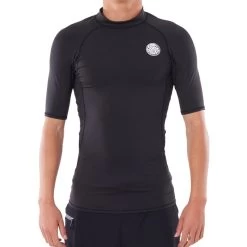 Rip Curl Thermopro Short Sleeve Rash Vest In Black