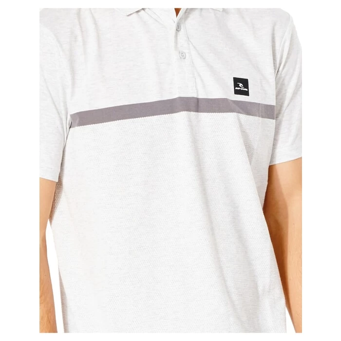 Rip Curl Vaporcool Varial Short Sleeve Polo Shirt In Snow Marle 2 Rip Curl Vaporcool Varial Short Sleeve Polo Shirt In Snow Marle - Image 2