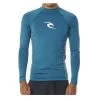 Rip Curl Waves UPF Performance Long Sleeve Rash Vest In Deep Ocean