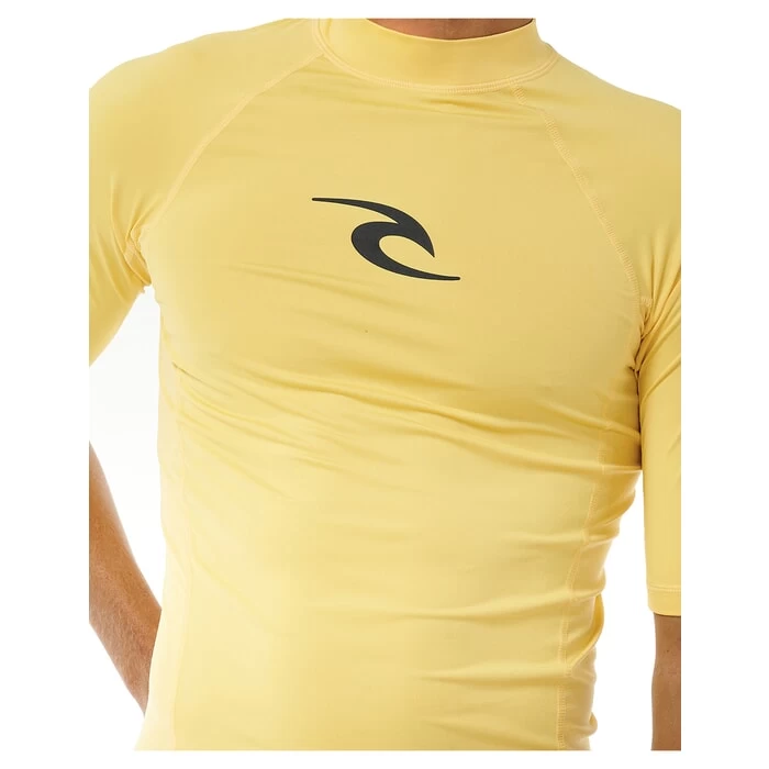 Rip Curl Waves UPF Performance Short Sleeve Rash Vest In Yellow 5 Rip Curl Waves UPF Performance Short Sleeve Rash Vest In Yellow - Image 5